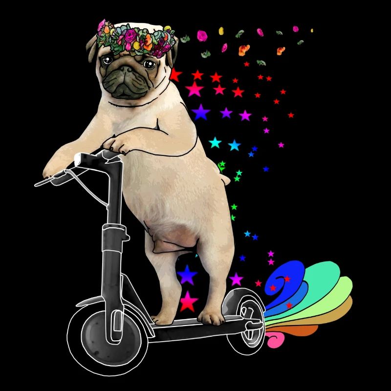 Mobylette avec couronne de fleurs sur Escooter Electricscooter
