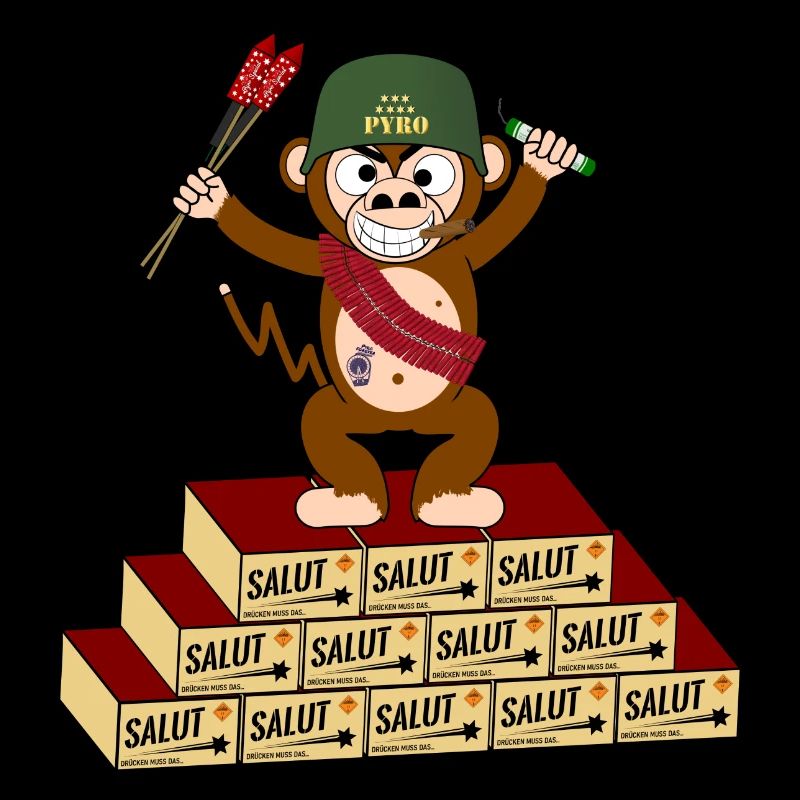 Feu d'artifice de singe de l'armée du Pyro