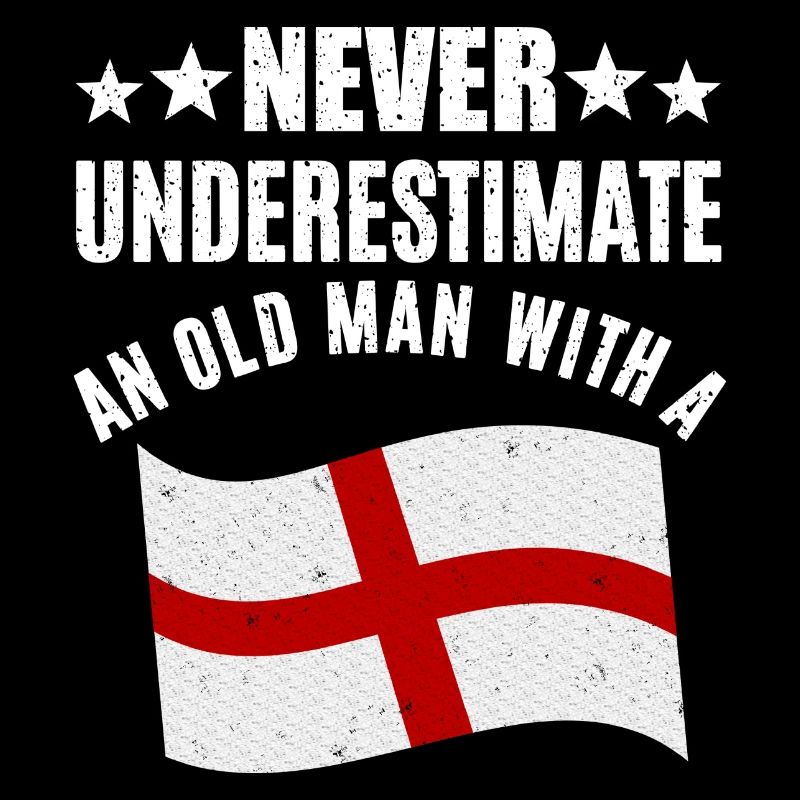 Alter Mann Mit Englischer Flagge