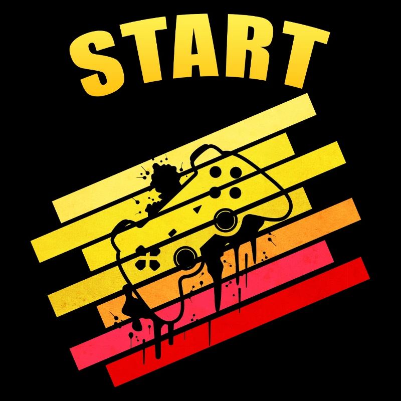Retro vintage Start Gaming Controller | Neon Graff