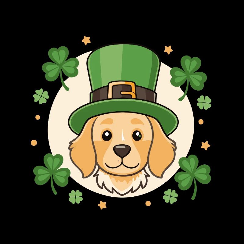 Chien Labrador Leprechaun Vert et Trèfles