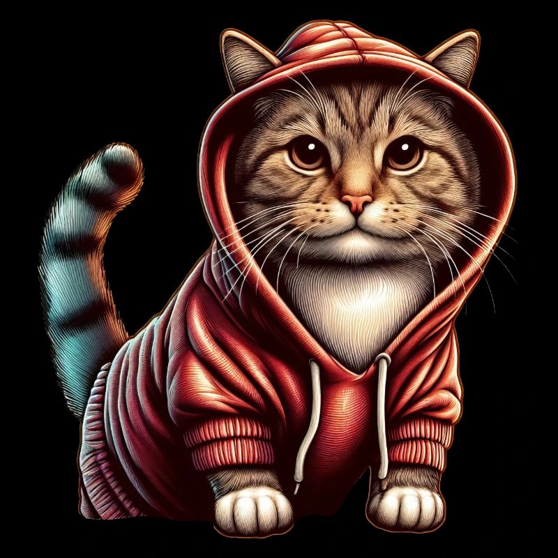 Niedliches Kätzchen mit Kapuzenpullover