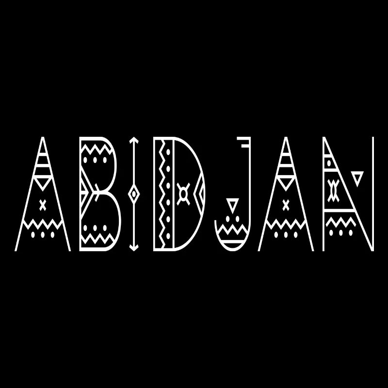 Abidjan lettering white
