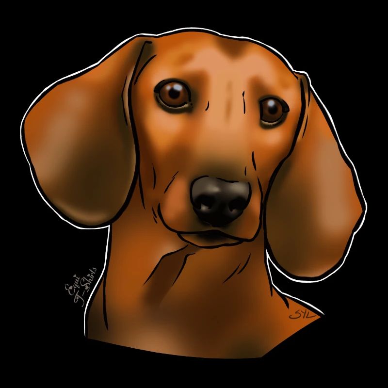 Dachshund chocolate (without text) dark textiles)