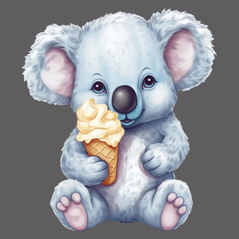 Süßer Comic Koala mit Vanille Softeis