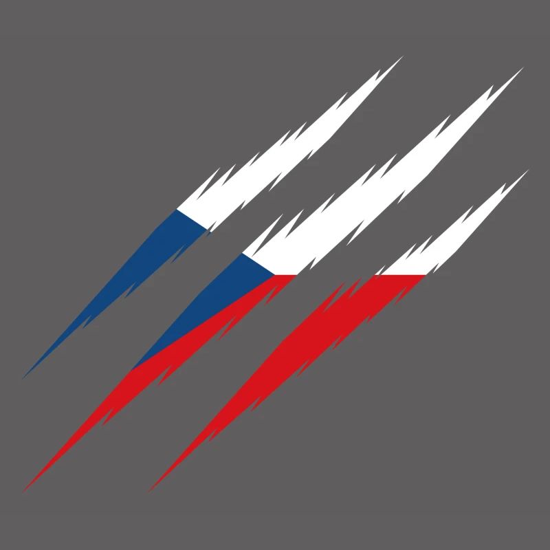 Drapeau tchèque, griffe, griffe, griffe, griffe, cz