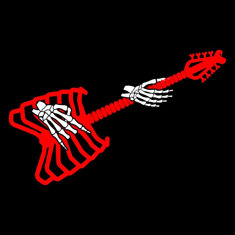Rock & Roll Skeleton Hand & Guitar