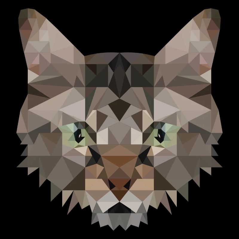 Polygon Katze Artwork - Handmade design