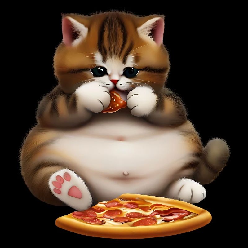 Pizza lover cat