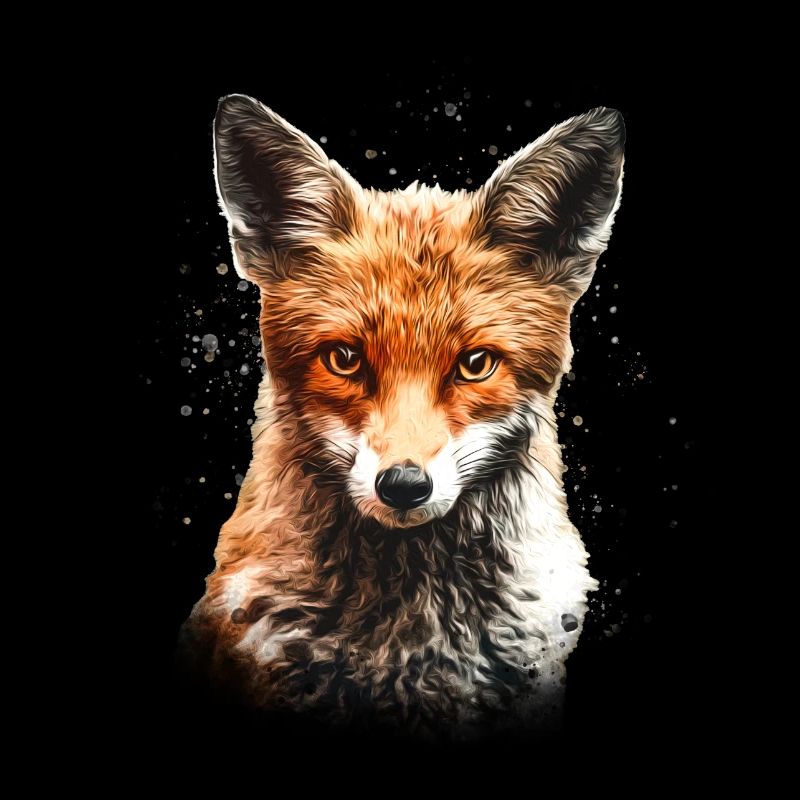 Fuchs mit Farbklecksen