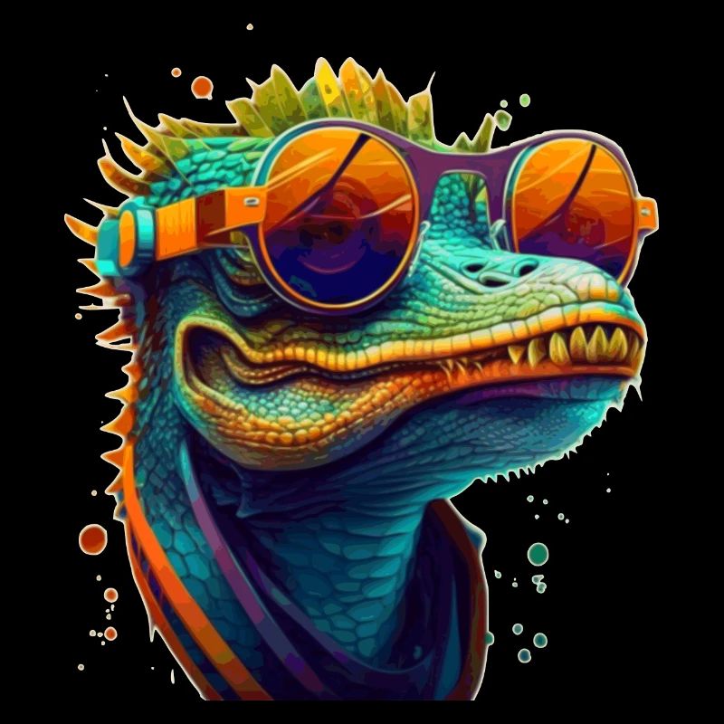 Kroko oder Alligator mit Sonnenbrille im Sommer