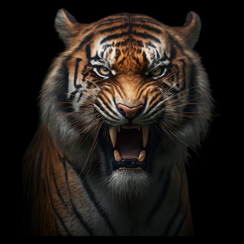 Strong tiger with an angry expression wild