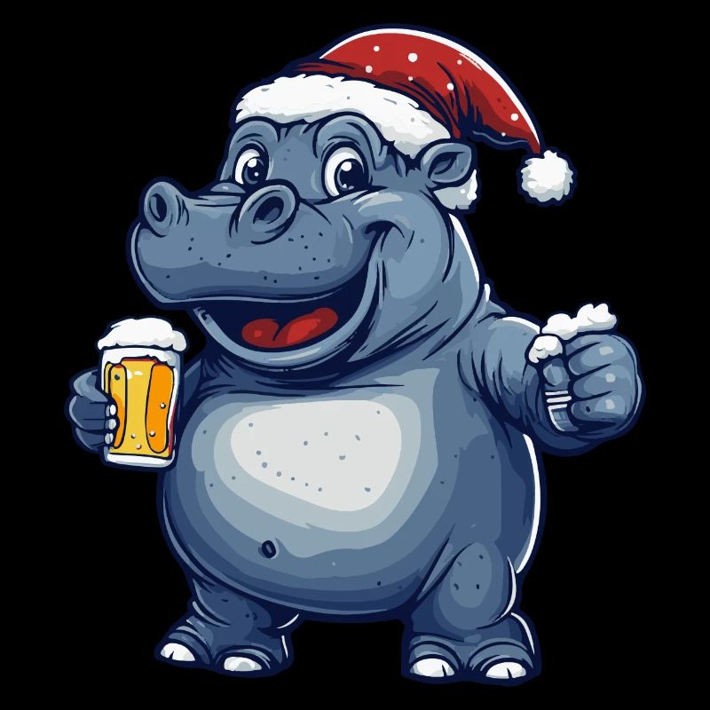 Hippopotame Bière de Noël Drôle