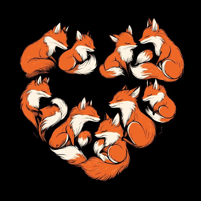 Foxes Heart Fox Heart Shape