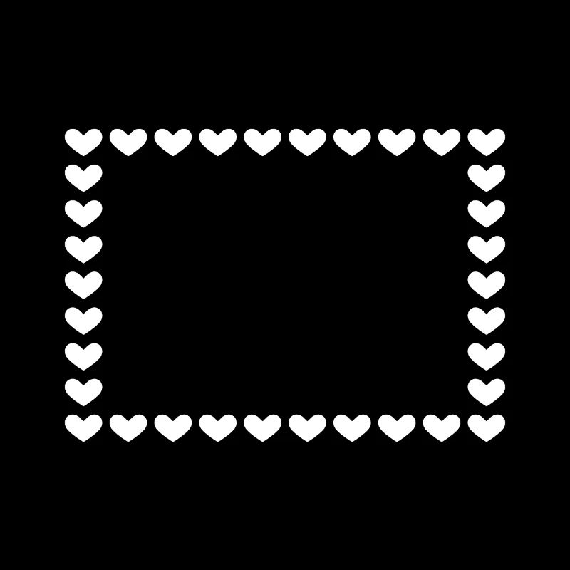 Rectangle frame heart customizable white