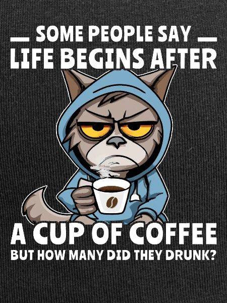 Coffee Cat Coffee Drinker