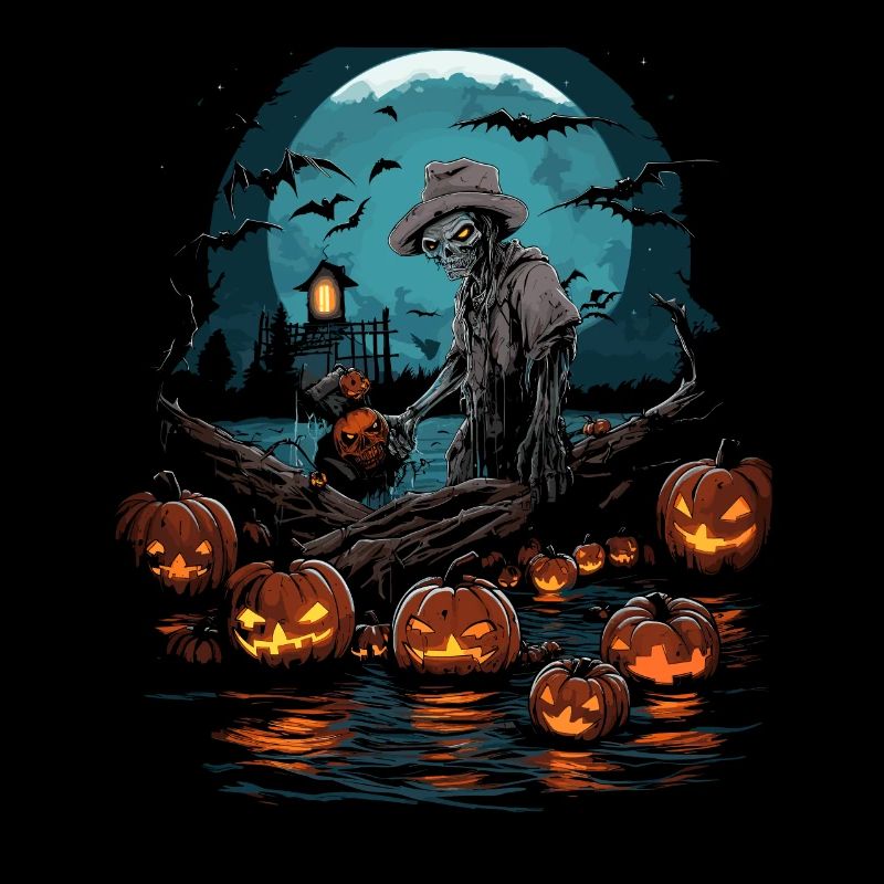 Pêcheur effrayant pêcheur d’Halloween effrayant