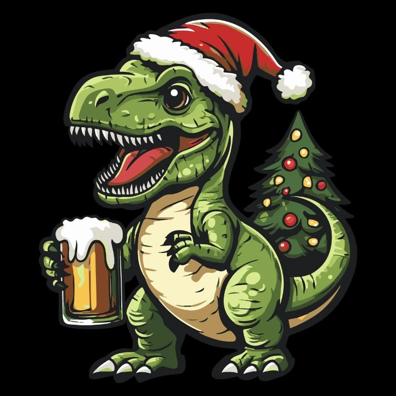Dinosaure T-Rex Bière de Noël Drôle