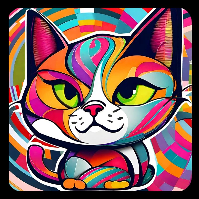Chat dans le style graffiti