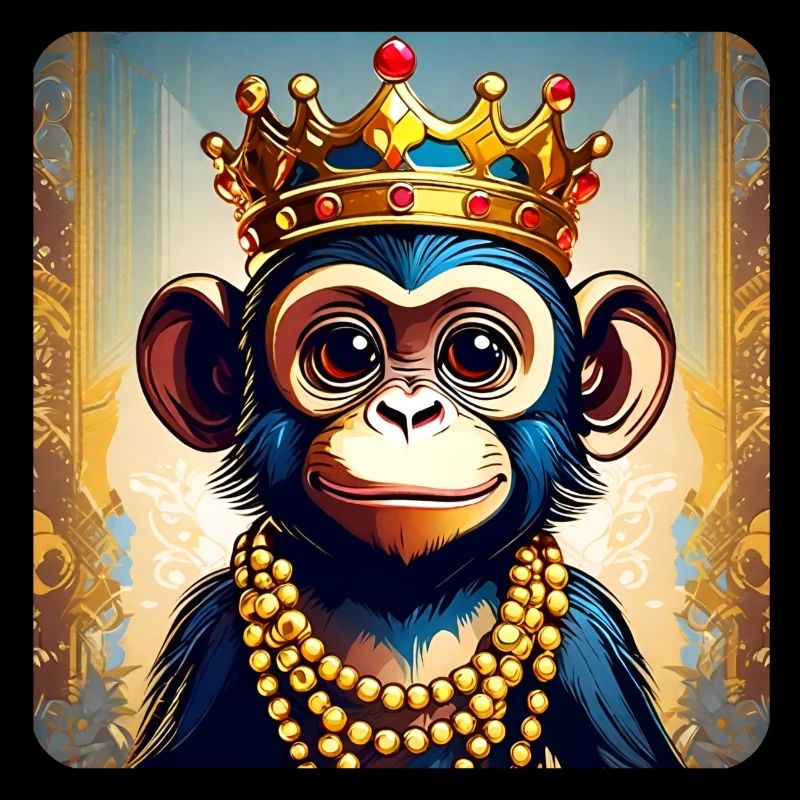 Cute monkey with crown