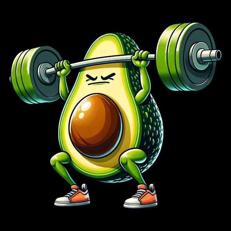 Strong avocado workout with dumbbell
