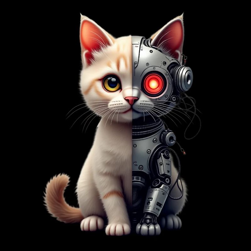 Drôle Robot Chat Tech Chats Cyborg Animal Chat