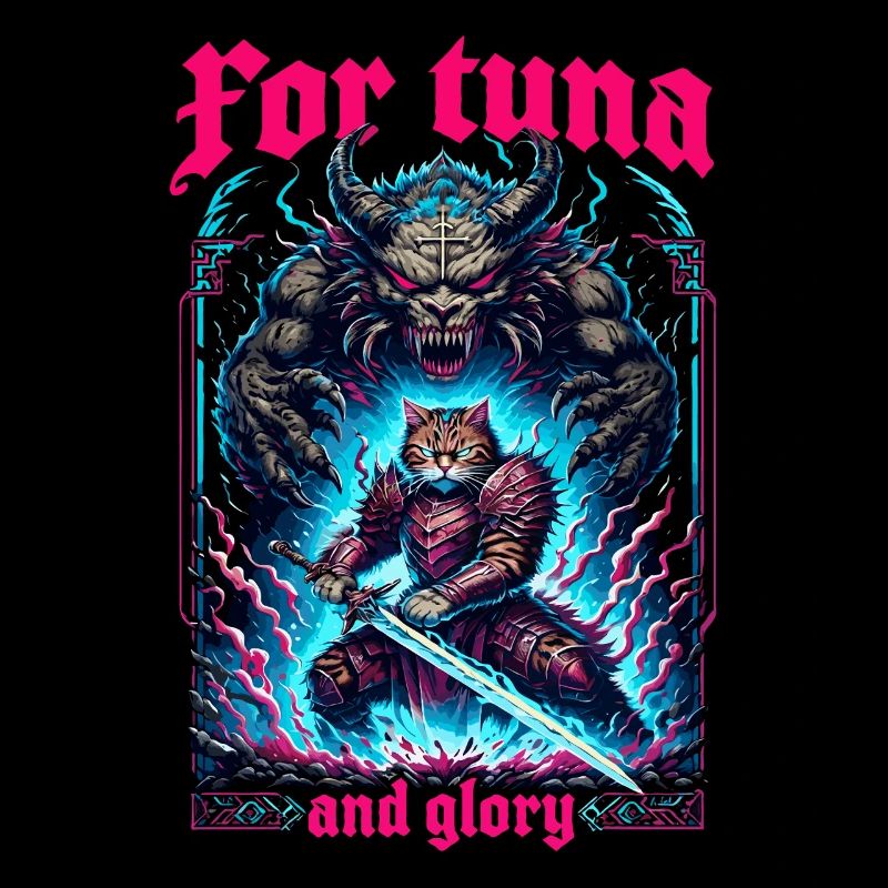 Mittelalter Katze Thunfisch Kunstwerk Ruhm Glory