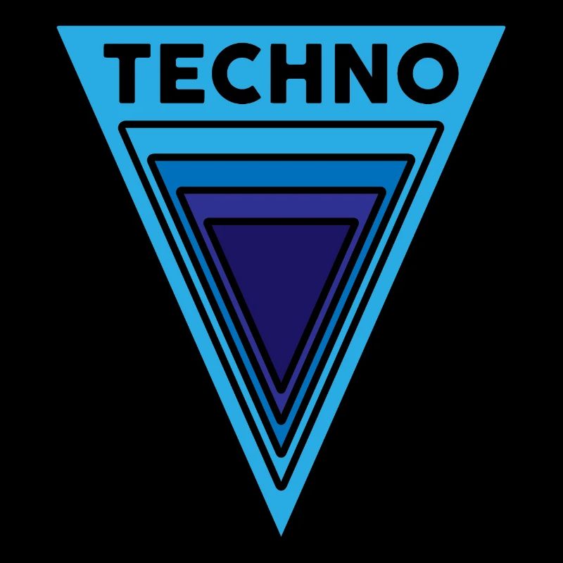 Techno Techno Techno Blue Triangles Hard Dark Acid