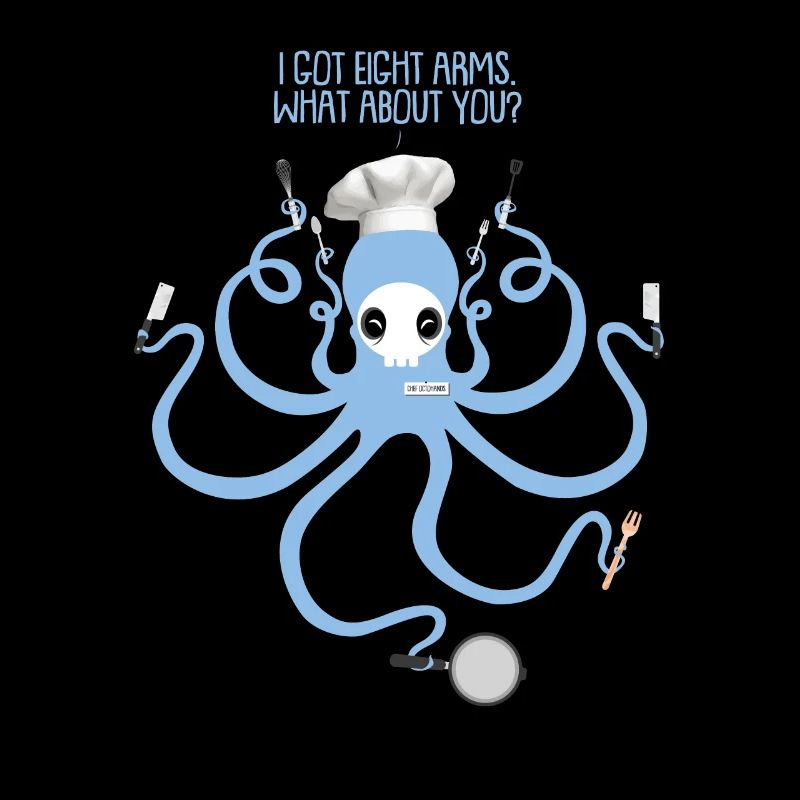 Octopus Gift Saying Chef Chef Pan Fork
