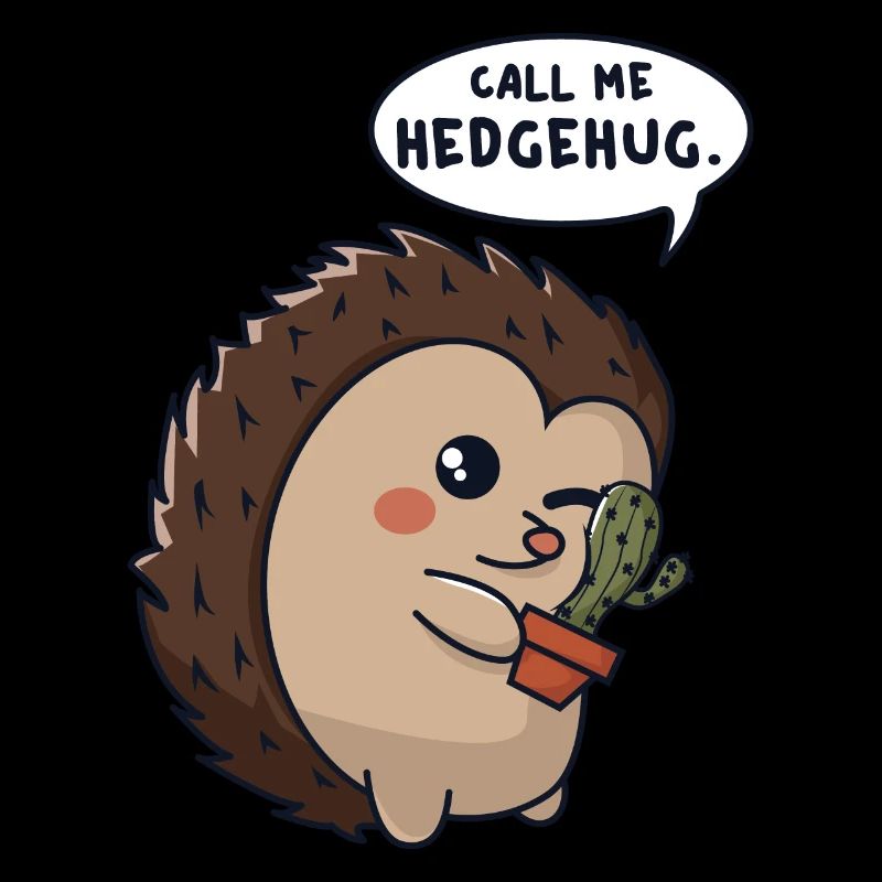 Hedgehog cuddles cactus