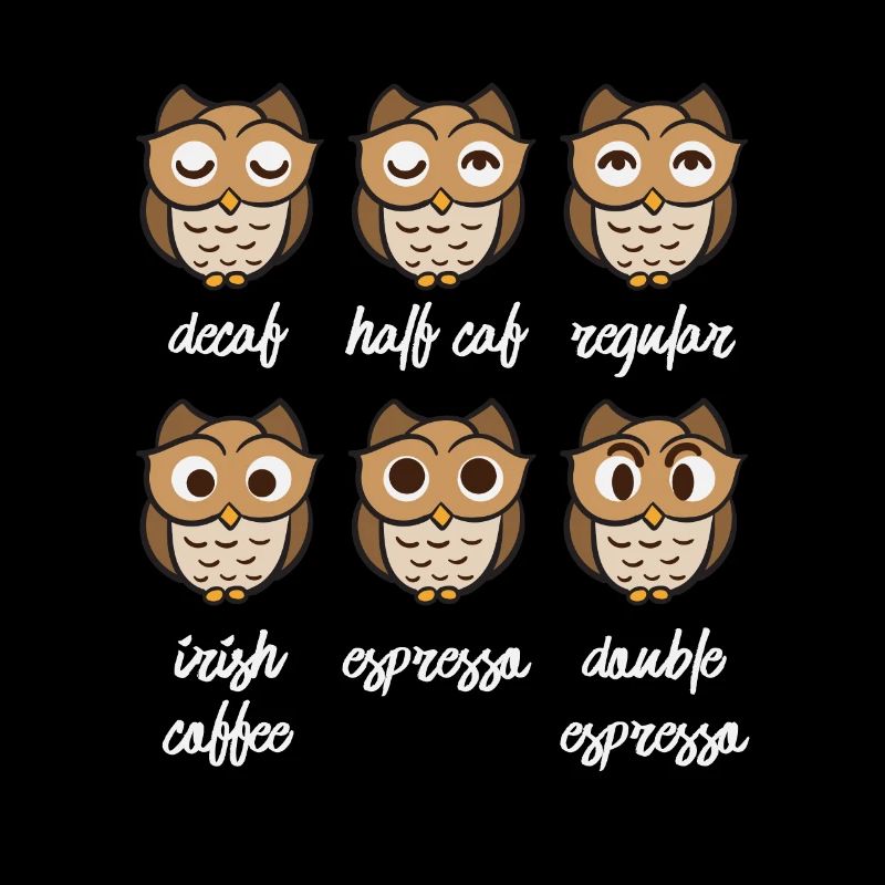 Verschiedene Stimmungen der Kaffee Eule