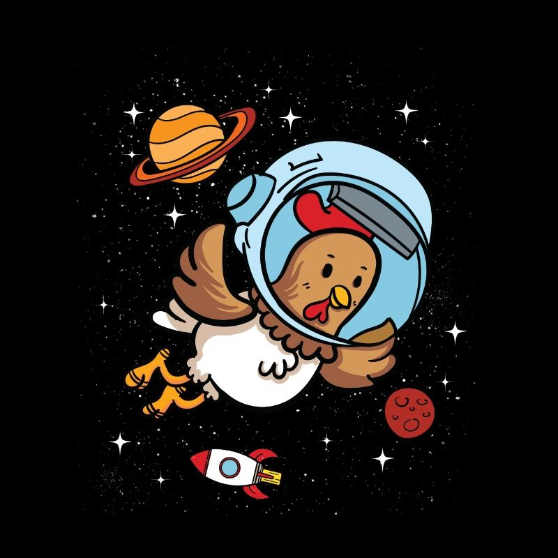 Chicken Rooster Chick Astronaut Dans l'espace cadeau