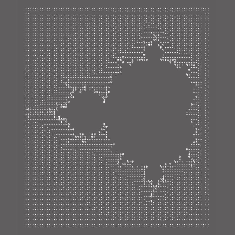 nerd mandelbrot ascii apfelmännchen code programer