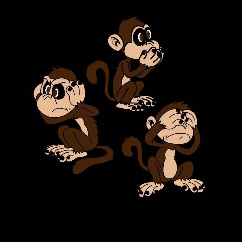 Three monkeys - one blind, one deaf, one dumb