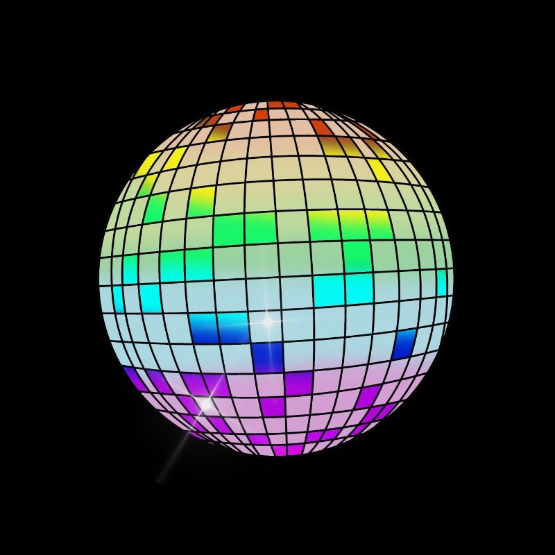 boule disco colorée