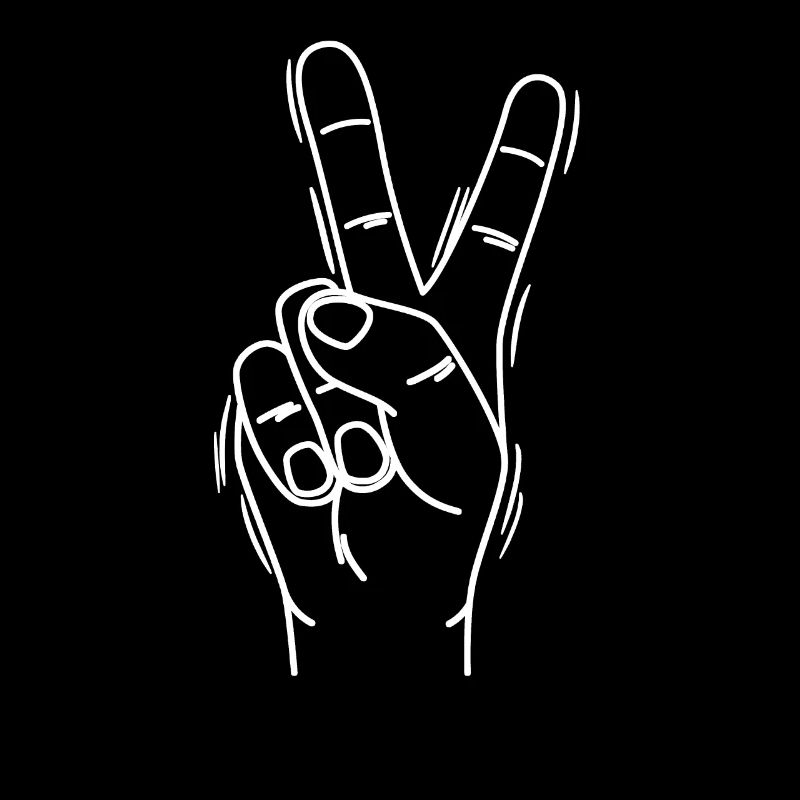 Handdrawn Peace Hand