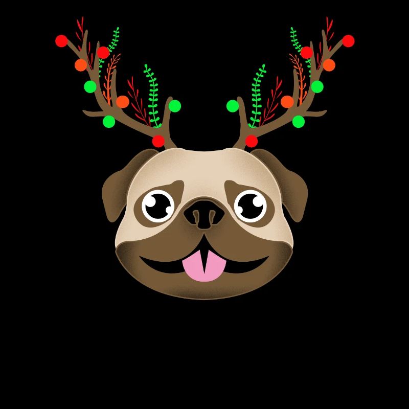 Fun rentier mobylette Pug Noël 2018 cadeau