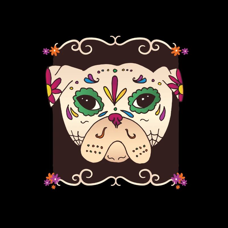 Sugar Skull Pug - Zucker Schädel Mops