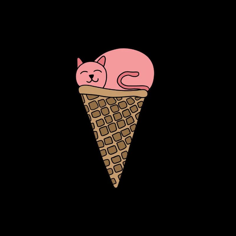 Chat glace gaufres crème glacée cerise écureuil gaufre