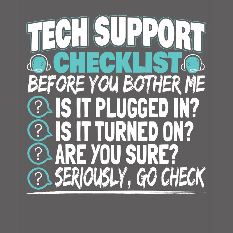 Tech Support Checklist Administrator technicien