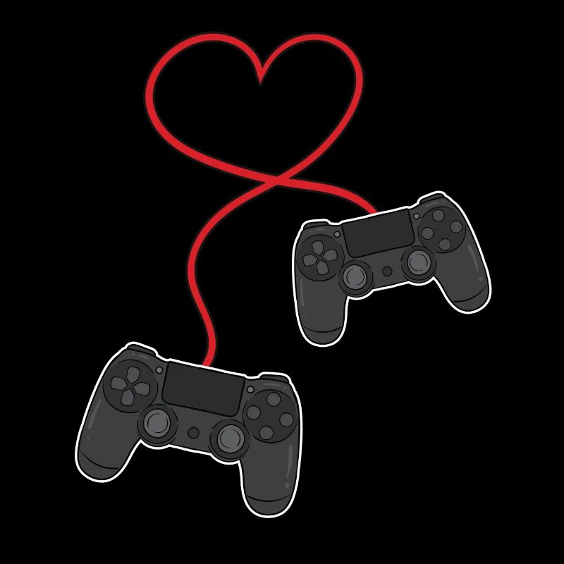 Gamer Gaming Controller Herz Valentinstaggeschenk