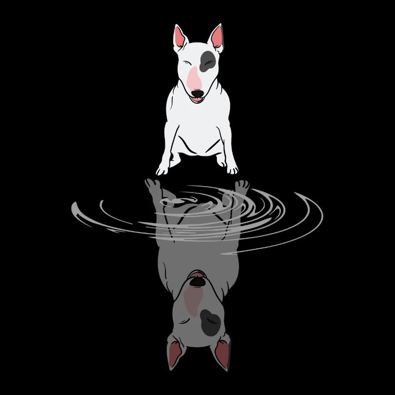 Bull Terrier Water Reflection Dog Funny Gift