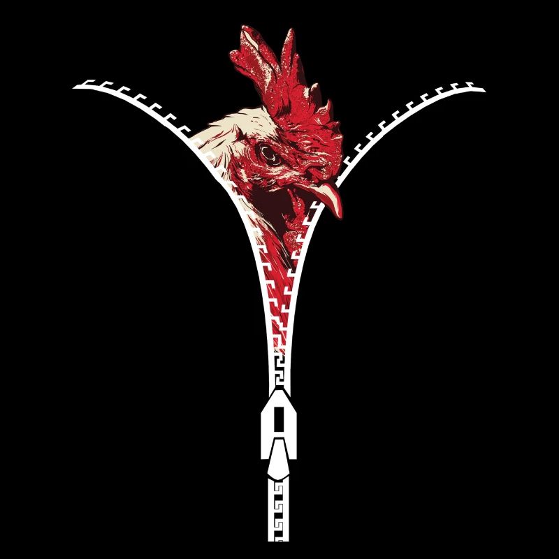 Chicken, rooster chicken zipper