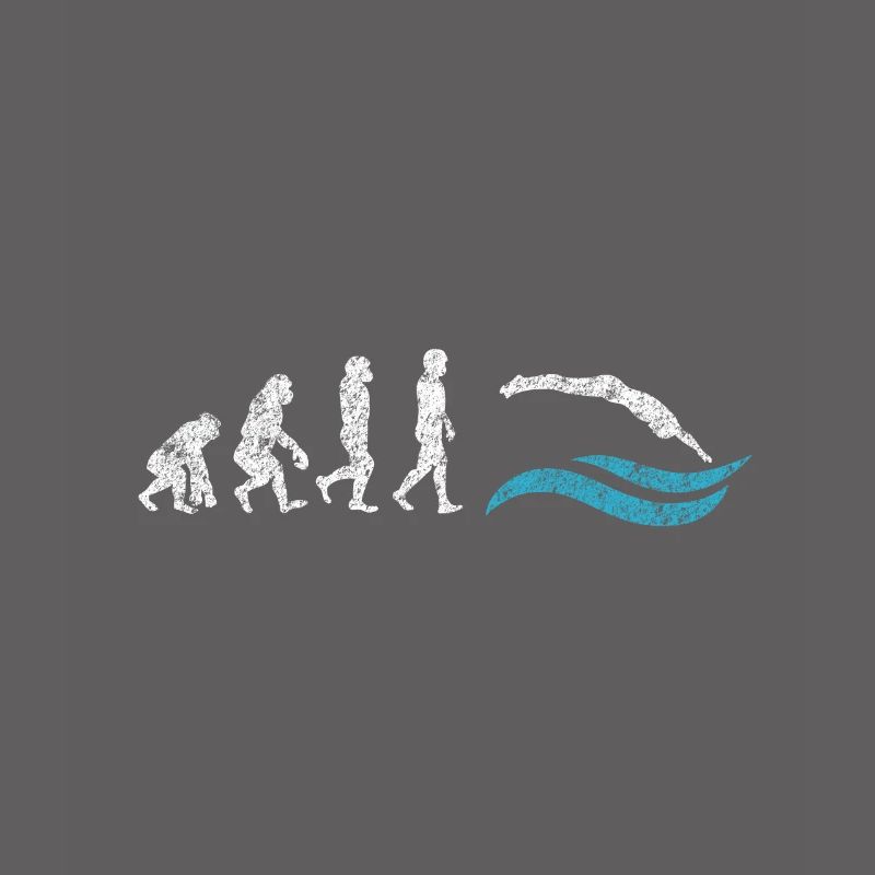 Schwimmer Evolution Affe Geschenk Sprung