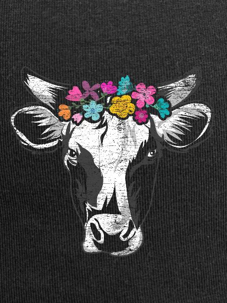 Vache pays fleurs