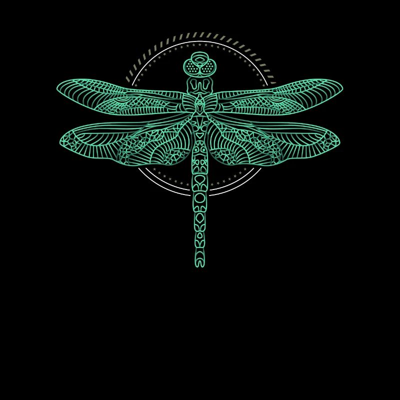Cool Thin Line Dragonfly Drawing