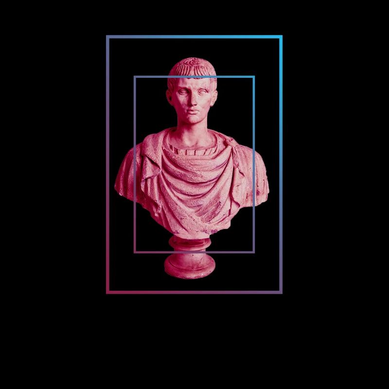 Statuette Synthwave Style Réveil Buste Vaporwave