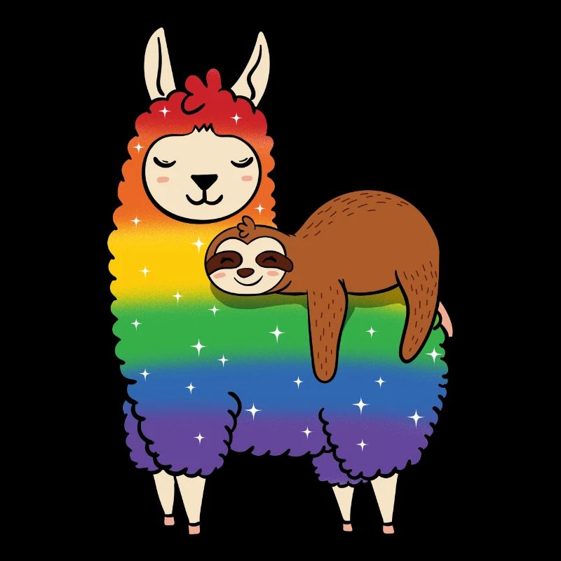 Sloth rides on llama