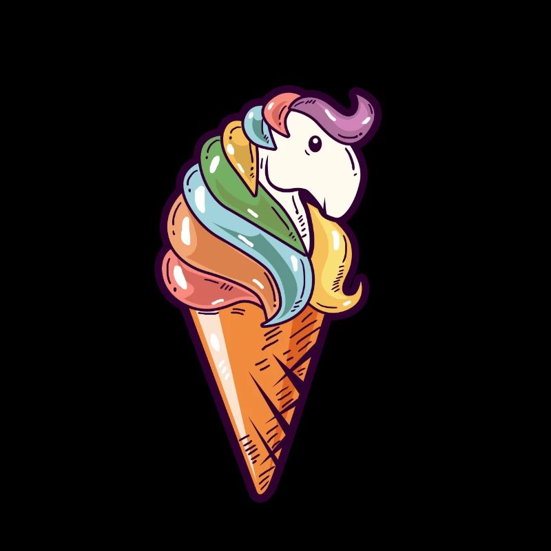 Pferd Eiskugel Regenbogen Eis