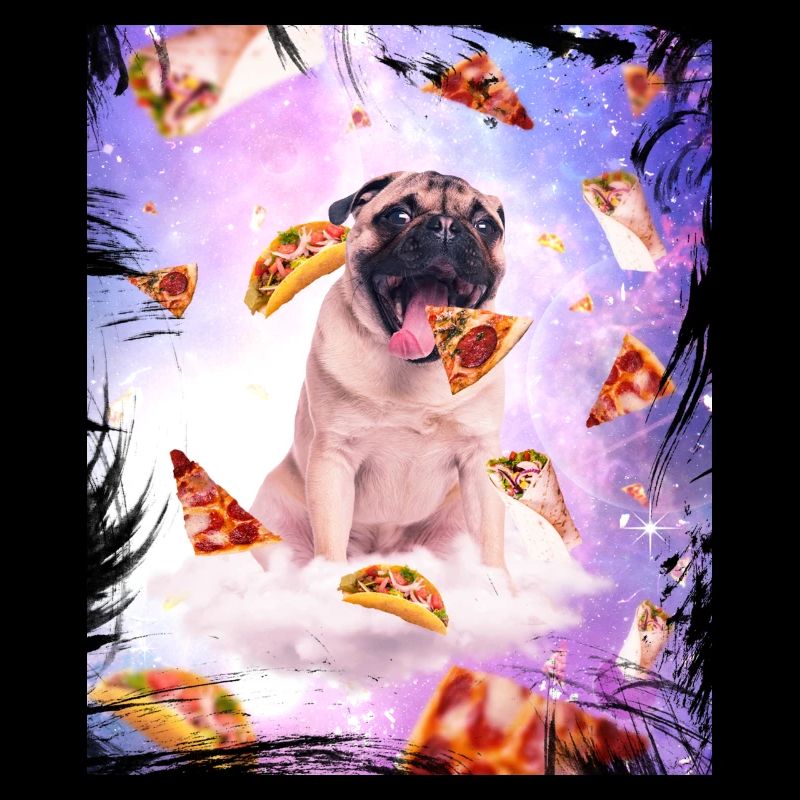 Mops Galaxy Tacos Pizza Burrito Geschenkidee Hund